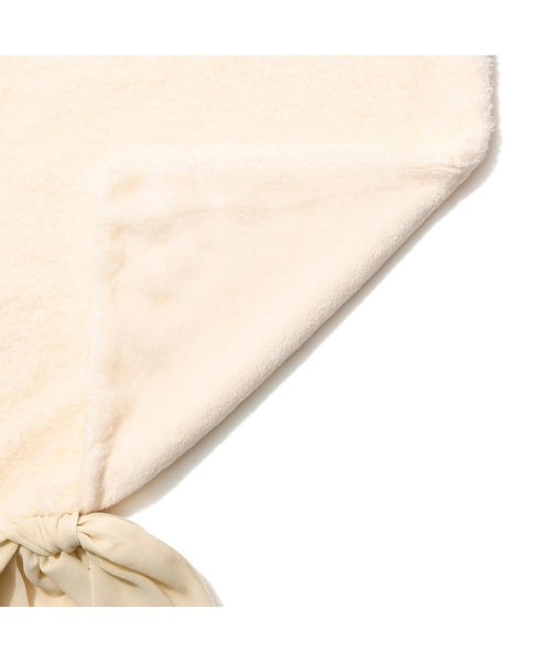 ベッド 寝具 WARMY ホワモコ リボン 掛け布団カバー ダブル アイボリー  