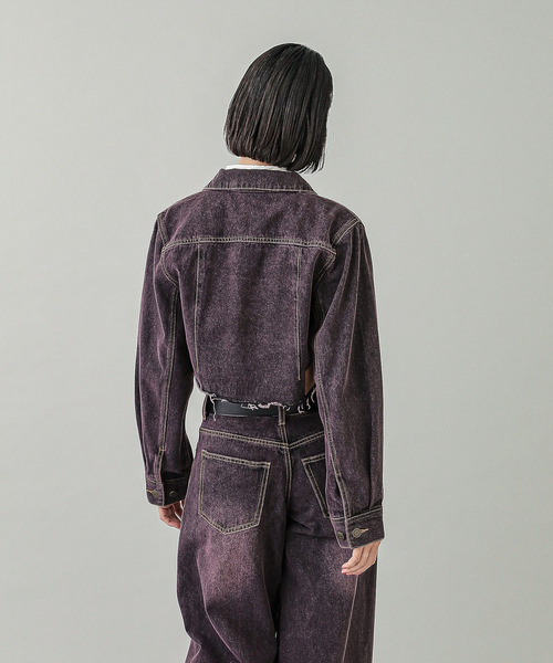 X-girl デニムジャケット gジャン OVERDYED ZIP UP DENIM JACKET