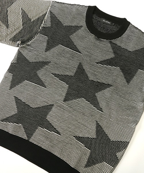 LUXSTYLE セーター ニット ジャガード織り星柄ニット メンズ