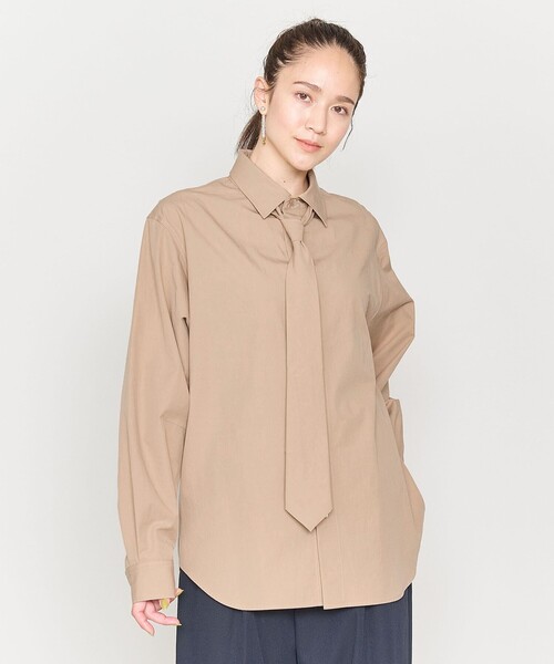 ブラウス シャツ 「ASTRAET」コットン ツイル ネクタイシャツ レディース ASTRAET ブラウス シャツ 「ASTRAET」コットン ツイル ネクタイ
