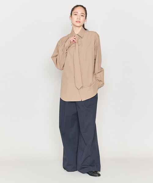ブラウス シャツ 「ASTRAET」コットン ツイル ネクタイシャツ レディース ASTRAET ブラウス シャツ 「ASTRAET」コットン ツイル ネクタイ