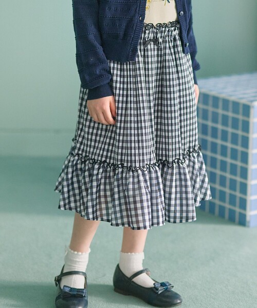 スカート 「110-140cm」ギンガムチェックプリーツ キッズ 子供服