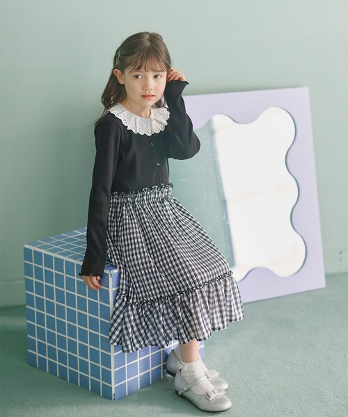 組曲（KUMIKYOKU） スカート 「110-140cm」ギンガムチェックプリーツ