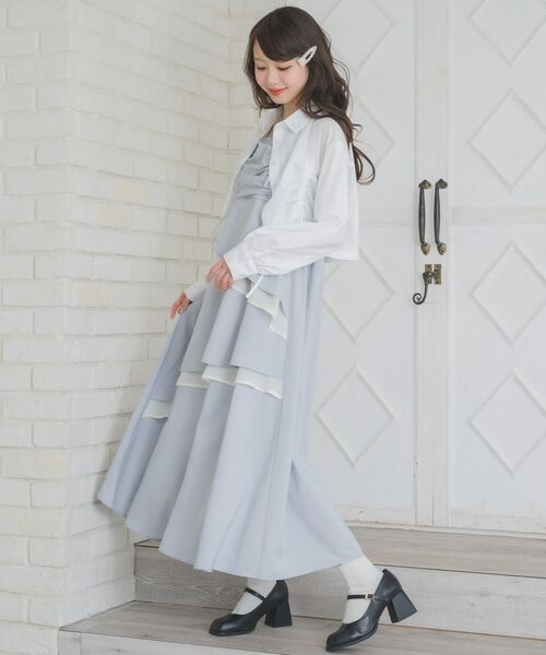 こめち　ommo イレギュラーシャーリングワンピース OMMO ONLINE STORE / IRREGULAR SHIRRING CAMI OP