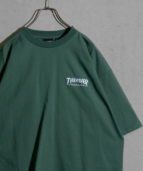 tシャツ 「at」「THRASHER/スラッシャー」LOGO S/S TEE ワンポイントロゴ刺繍 ビッグシルエット Tシャツ メンズ レディース | THRASHER | 03