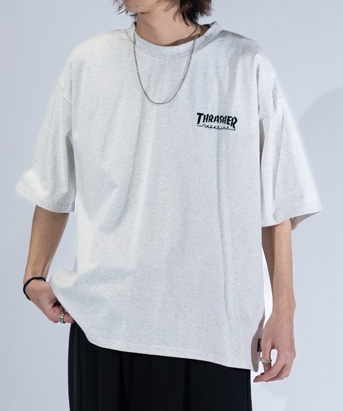 tシャツ 「at」「THRASHER/スラッシャー」LOGO S/S TEE ワンポイントロゴ刺繍 ビッグシルエット Tシャツ メンズ レディース | THRASHER | 13