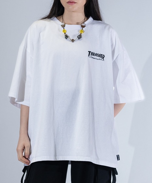 tシャツ 「at」「THRASHER/スラッシャー」LOGO S/S TEE ワンポイントロゴ刺繍 ビッグシルエット Tシャツ メンズ レディース | THRASHER | 04