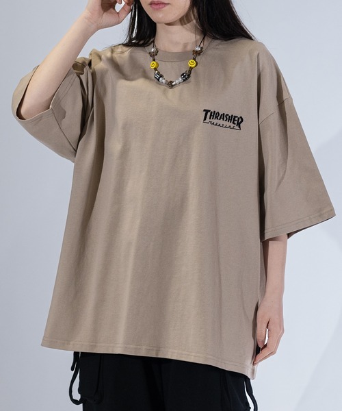 tシャツ 「at」「THRASHER/スラッシャー」LOGO S/S TEE ワンポイントロゴ刺繍 ビッグシルエット Tシャツ メンズ レディース | THRASHER | 17
