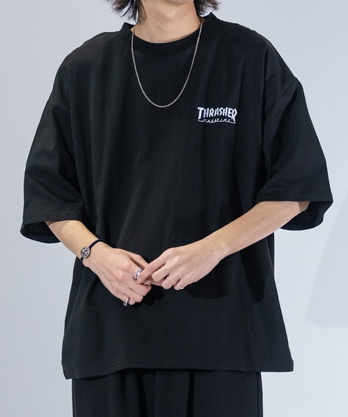 tシャツ 「at」「THRASHER/スラッシャー」LOGO S/S TEE ワンポイントロゴ刺繍 ビッグシルエット Tシャツ メンズ レディース | THRASHER | 08