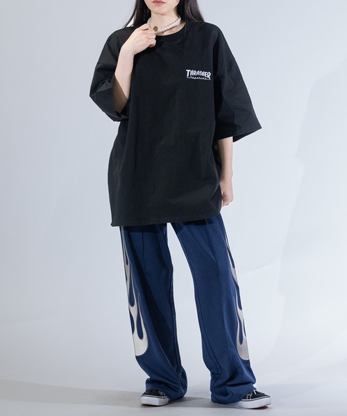 tシャツ 「at」「THRASHER/スラッシャー」LOGO S/S TEE ワンポイントロゴ刺繍 ビッグシルエット Tシャツ メンズ レディース | THRASHER | 11