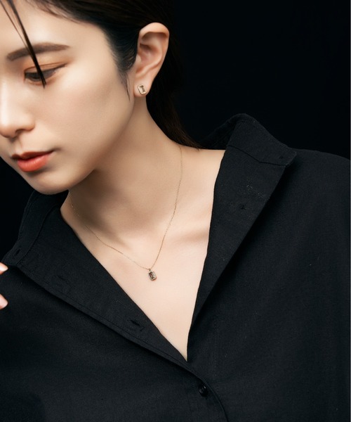 ネックレス K18 ダイヤモンド ヘイロー/取り巻き カラーストーン ネックレス 3x5 レディース メンズの画像