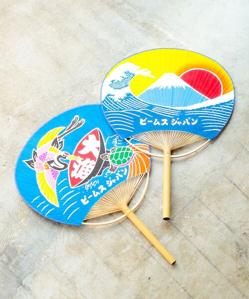 BEAMS JAPAN 扇子 うちわ 「別注」額賀屋染工場 / 房州うちわ