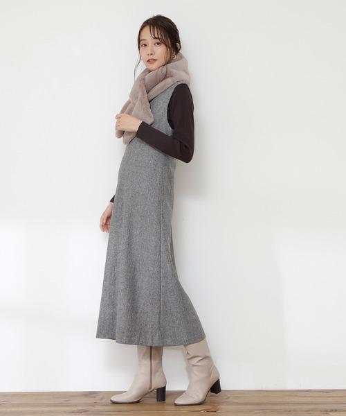 「N.(N. Natural Beauty Basic)」 サロペットスカート MEDIUM ダークグレー レディース_画像3