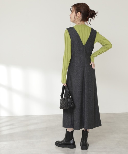 「N.(N. Natural Beauty Basic)」 サロペットスカート MEDIUM ダークグレー レディース_画像6