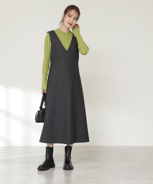 「N.(N. Natural Beauty Basic)」 サロペットスカート MEDIUM ダークグレー レディース_画像7