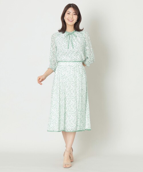 TO BE CHIC ブラウス シャツ ジャスミンプリントリボン