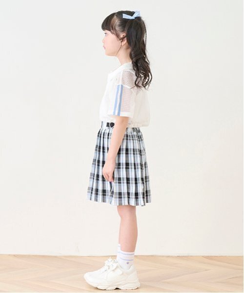 【新品】mezzo piano クリアベルト付き チェック スカパン 140 新品】mezzo piano クリアベルト付き チェック スカパン 140