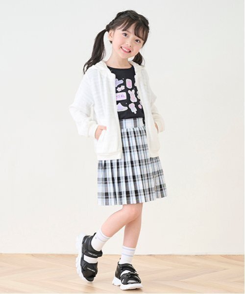 【新品】mezzo piano ベルト付き チェック プリーツ スカパン 130 サイド2段チェック プリーツスカパン(110cm エンジ): キッズ