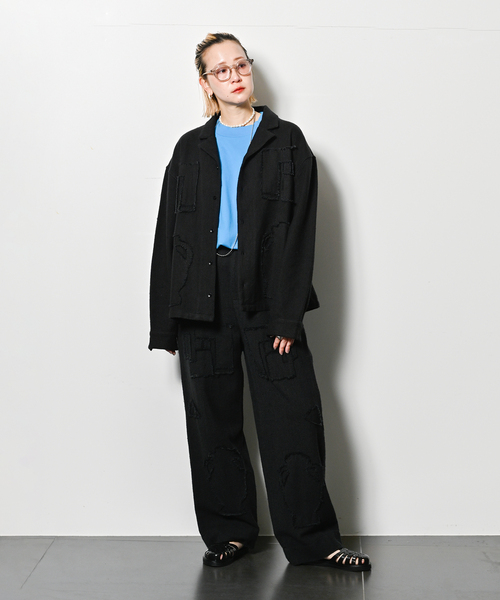 SEEALL ブラウス シャツ SEEALL OPEN COLLAR SHIRT SAU53 SH386P