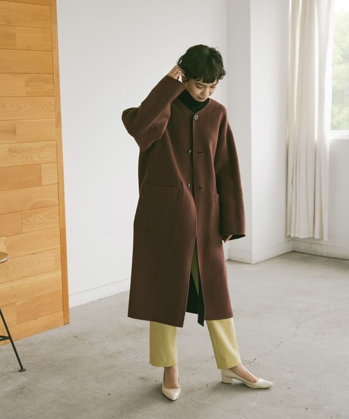 URBAN RESEARCH（アーバンリサーチ） ノーカラーコート 36 ブラウン
