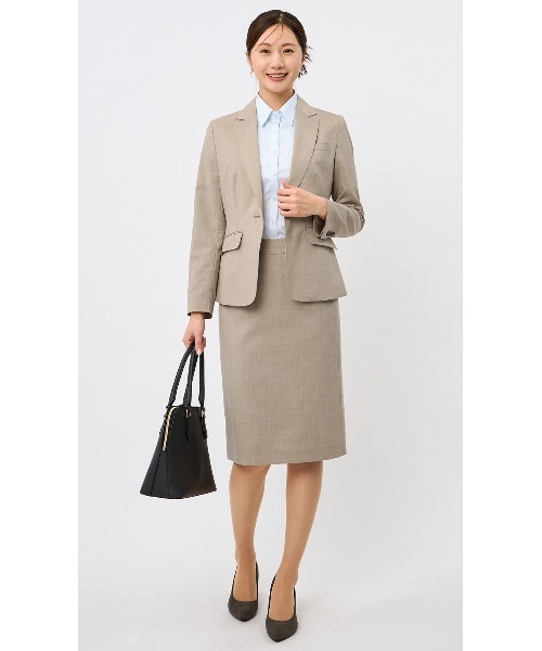 AOYAMA スカートスーツ 「洗える・防シワ・ストレッチ」美しく見せる