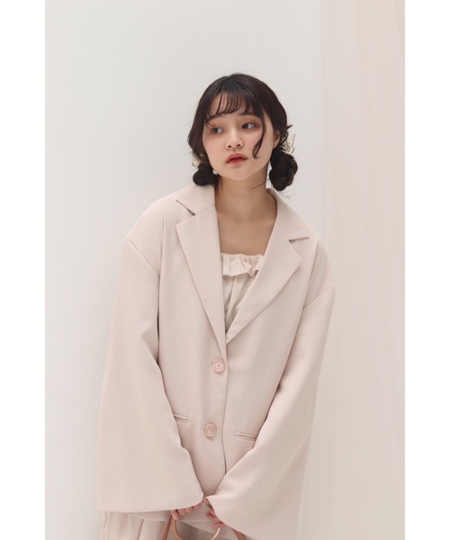 muguet ジャケット pink muguet frill ribbon down jacket muguet ジャケット pink muguet frill ribbon down jacket