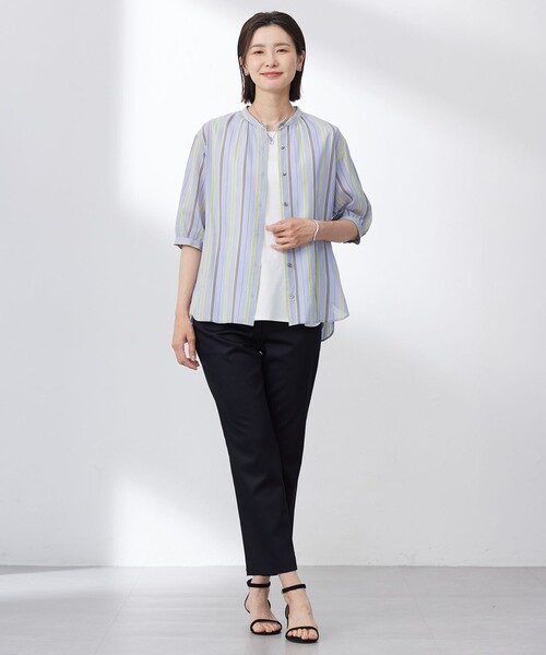 ブラウス シャツ 「洗える」ランダムストライプ レディース : ZOZOTOWN