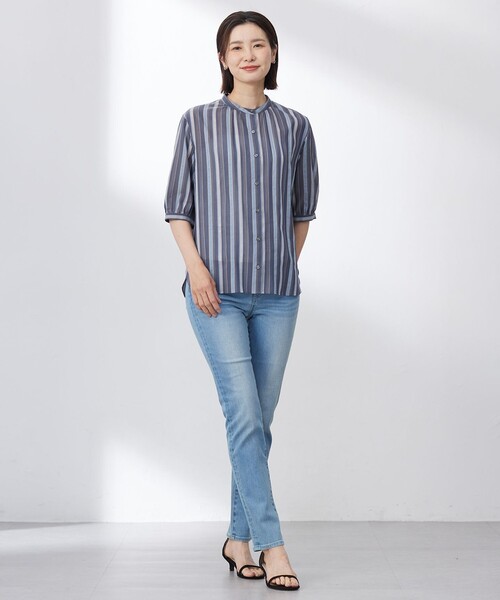 ブラウス シャツ 「洗える」ランダムストライプ レディース : ZOZOTOWN