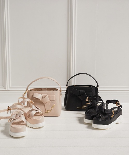 美品‪♡Mmeeme ビジューストラップリボンサンダル Maison de FLEUR サンダル リボンビジュースニーカーサンダル