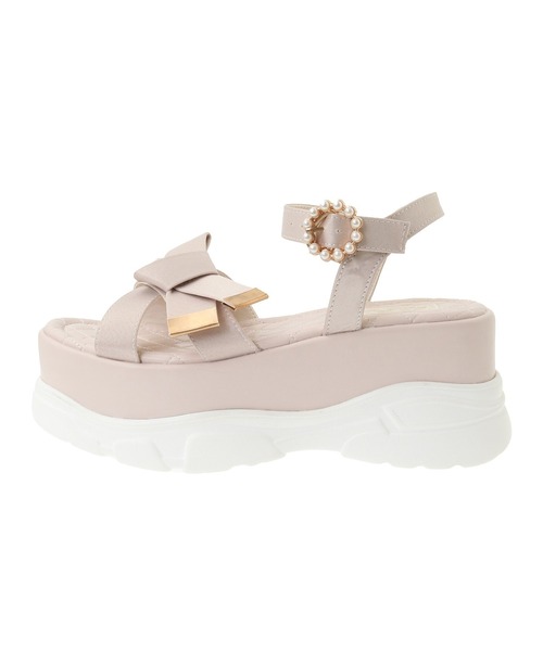 Maison de FLEUR サンダル リボンビジュースニーカーサンダル