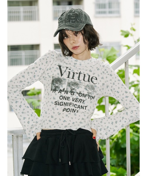 tシャツ グランジワッフルロンT 花柄 レディース ワッフル ロンt レディース（柄：花柄、フラワー）のおすすめ