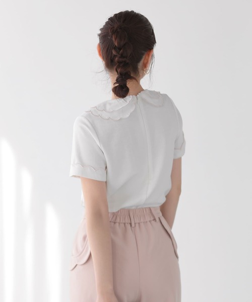Fit more（フィットモア） 刺繍ダブルカラーレイヤードトップス