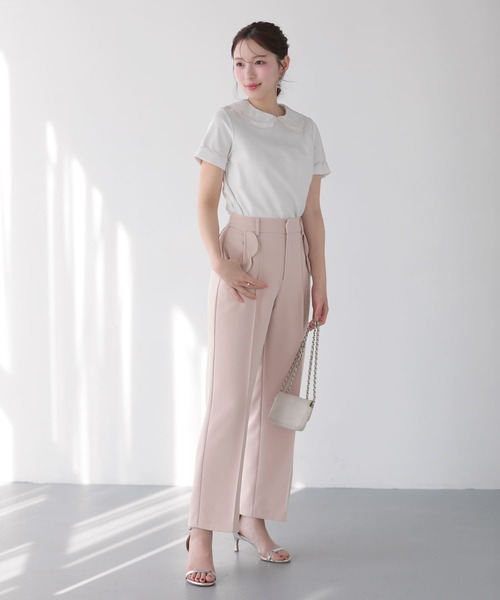 Fit more（フィットモア） 刺繍ダブルカラーレイヤードトップス