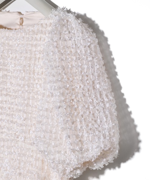 美品 ROSY LUCE ロージールーチェ SILVER GLITTER KNIT ニット プルオーバー セーター 2511-RSY-KTS0008 サイズF シルバーカラー レディース 古着 中古 USED ROSY LUCE（ロージールーチェ） ワンピース ボリュームバックオープン
