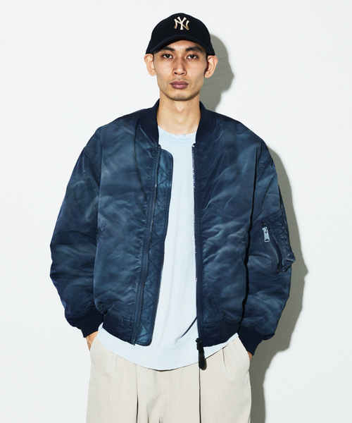 ma1 ma-1 ルーズシルエットメタルジップ ボリュームMA-1ブルゾン