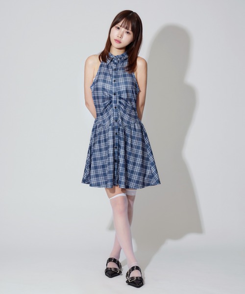 ALLuRing ChaRm ワンピース 「2点セット」Sleeveless Check Mini Dress