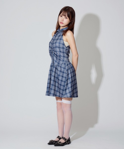 ALLuRing ChaRm ワンピース 「2点セット」Sleeveless Check Mini Dress