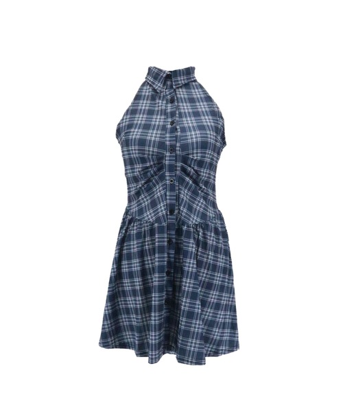 ALLuRing ChaRm ワンピース 「2点セット」Sleeveless Check Mini Dress