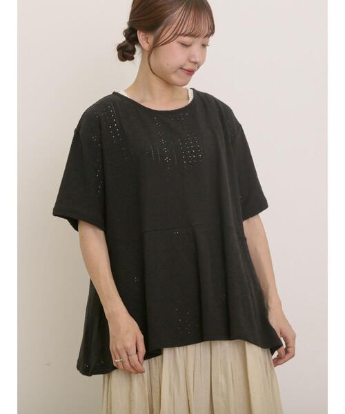 Samansa Mos2（サマンサモスモス） tシャツ アイレット切替フリル