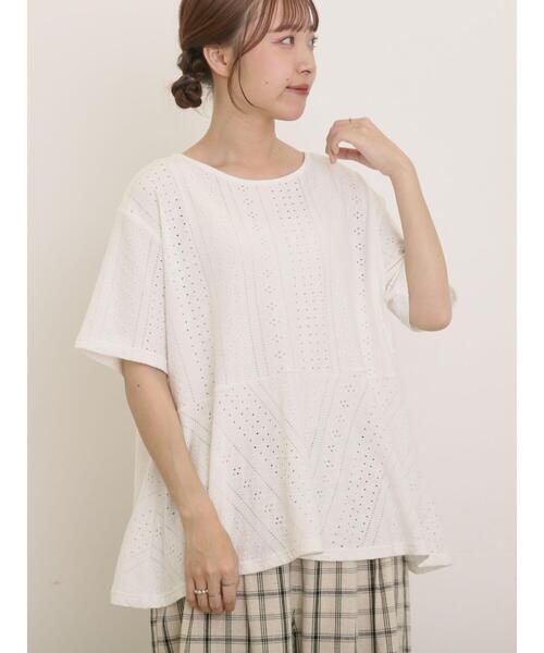 Samansa Mos2（サマンサモスモス） tシャツ アイレット切替フリル