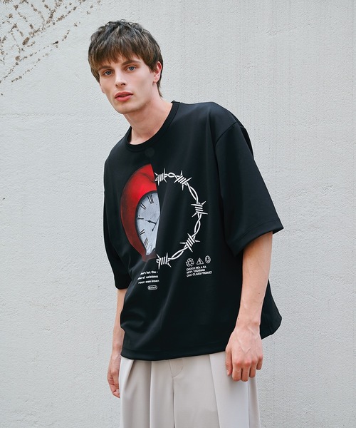 SHAREEF シャリーフ グラフィックプリント 半袖シャツ ブラック 黒 SHAREEF シャリーフ グラフィックプリント 半袖シャツ ブラック 黒