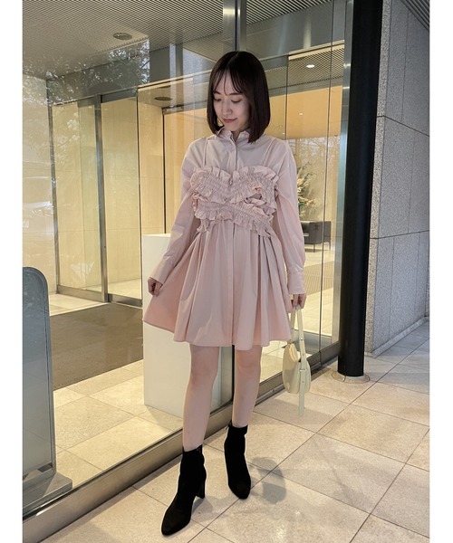 【新品】値下‼️snidelチュニック スナイデル SNIDEL コットンライクラッフルカラーチュニック
