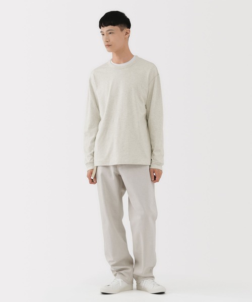 MUJI Labo クルーネック長袖Tシャツ S〜M 白　３枚セット MUJI Labo tシャツ 「MUJI Labo」紳士 昔ながらの製法で編み立てた天竺