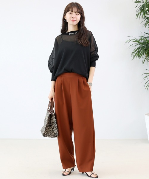 Aletta vita パンツ エステルツイルタックカーブパンツ レディース