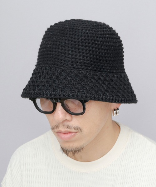 A.M.S. 帽子 ハット レディース ウール混アクリル 編み込み サーモ