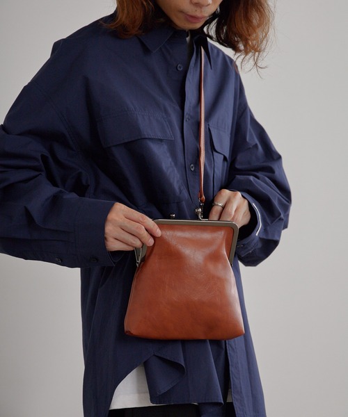 ビリーカーク　がま口　デニム　2way レザー　ショルダーバッグ　USA製 Theater code ショルダーバッグ 2-Way Coin Purse Bag/2way がま口