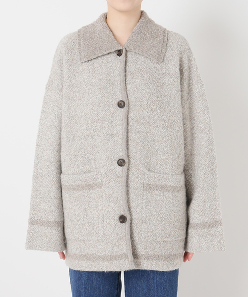 B.C STOCK（ベーセーストック） カーディガン 手洗い可 / ツイード調