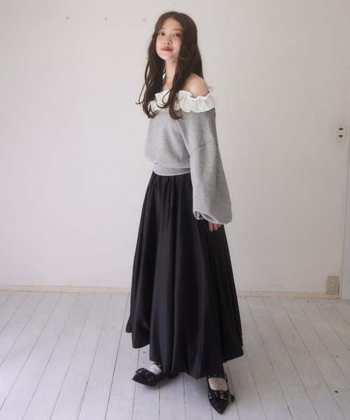 mellowneon（メロウネオン） トレーナー スウェット オフショルフリル