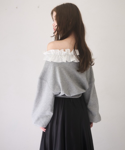 mellowneon（メロウネオン） トレーナー スウェット オフショルフリル