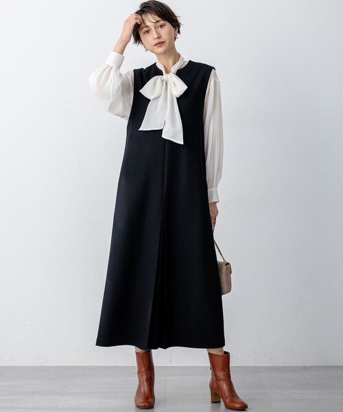 23区（ニジュウサンク） ワンピース ウールミルドジャージー ボックス